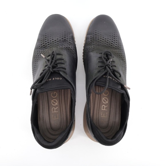 Cole Haan Zerogrand Wing‎ Laser Leather Perforated Oxford Black Mens 11 M C38949 main image 5